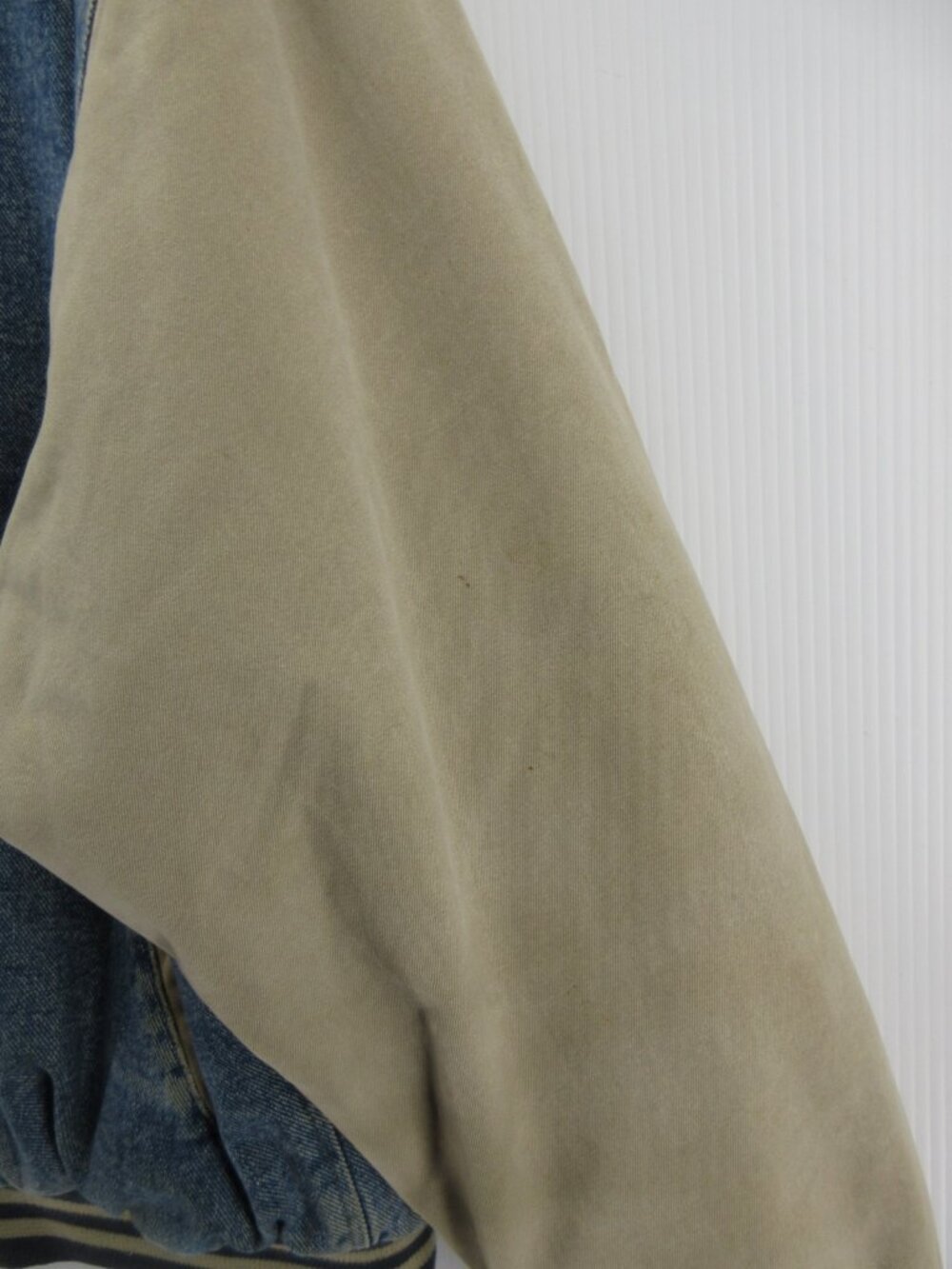VINTAGE Gap Jacket Large Bomber Coat Denim Varsity 90s Quilted Lined * - Picture 4 of 15